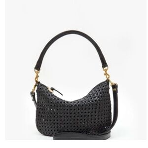 Clare V Petit Moyen Messenger-Black Rattan